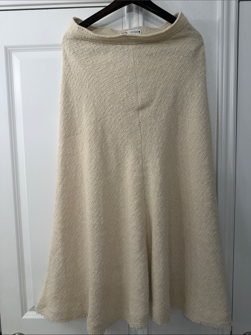 Zara Cream A-Line Midi Skirt